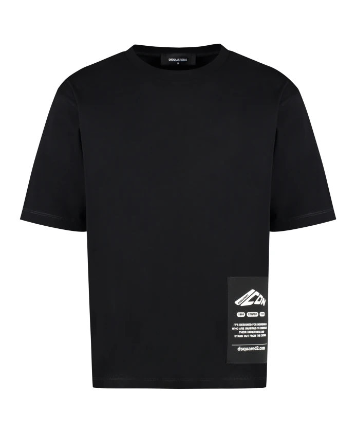 Хлопковая футболка свободного кроя с круглым вырезом Dsquared2, черный
Хлопковая футболка свободного кроя с круглым вырезом Dsquared2, черный