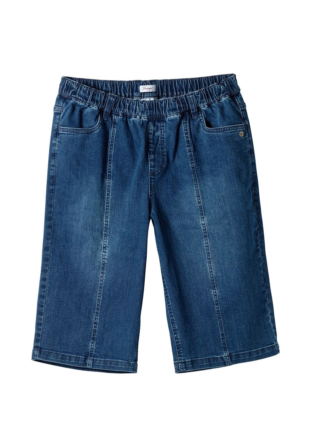 Джинсовые шорты-бермуды с эластичным поясом и разделительными швами sheego, цвет Blue Denim
Джинсовые шорты-бермуды с эластичным поясом и разделительными швами sheego, цвет Blue Denim