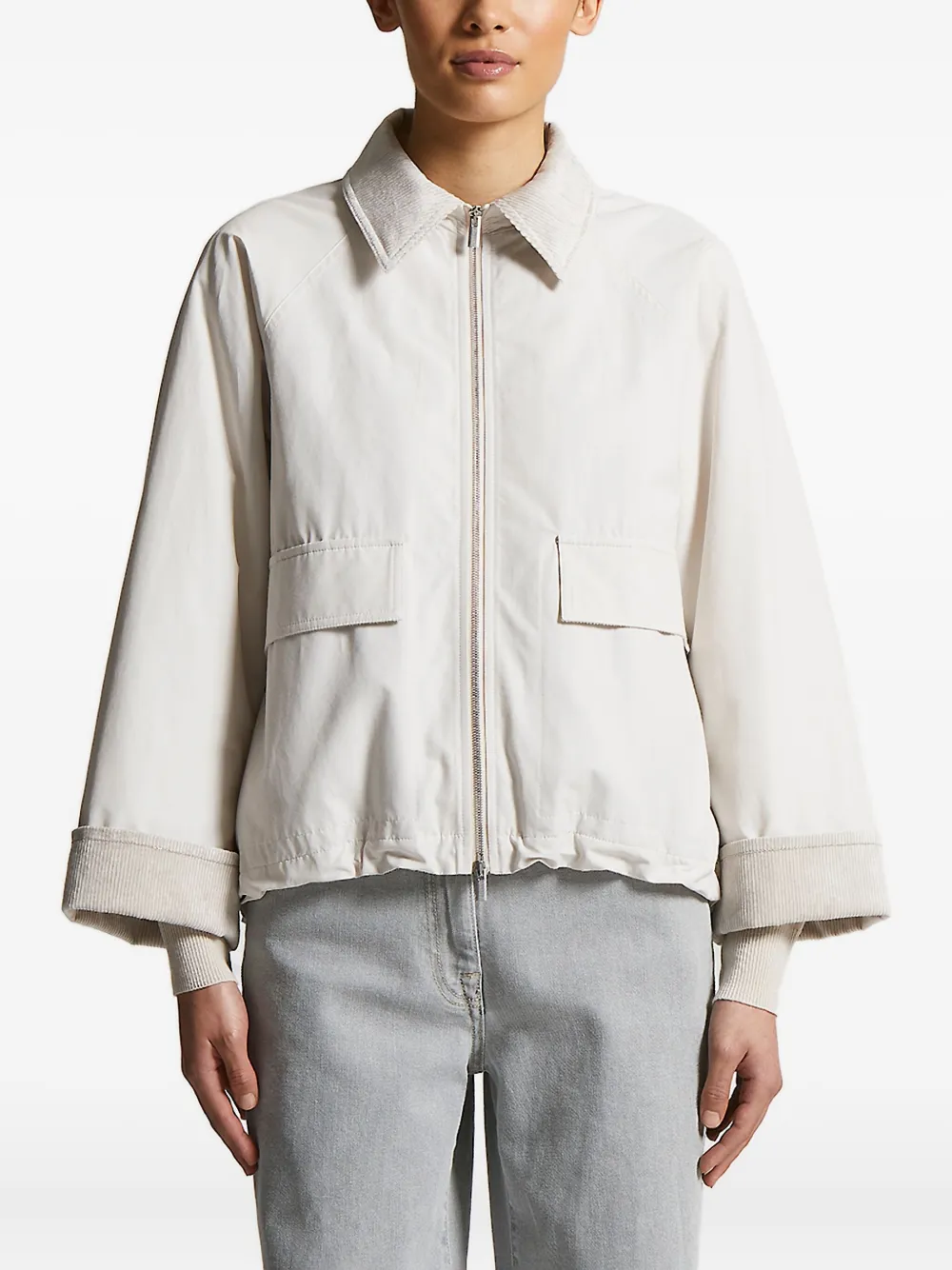 Куртка с вельветовым воротником и застежкой-молнией спереди Peserico, нейтральный
Куртка с вельветовым воротником и застежкой-молнией спереди Peserico, нейтральный