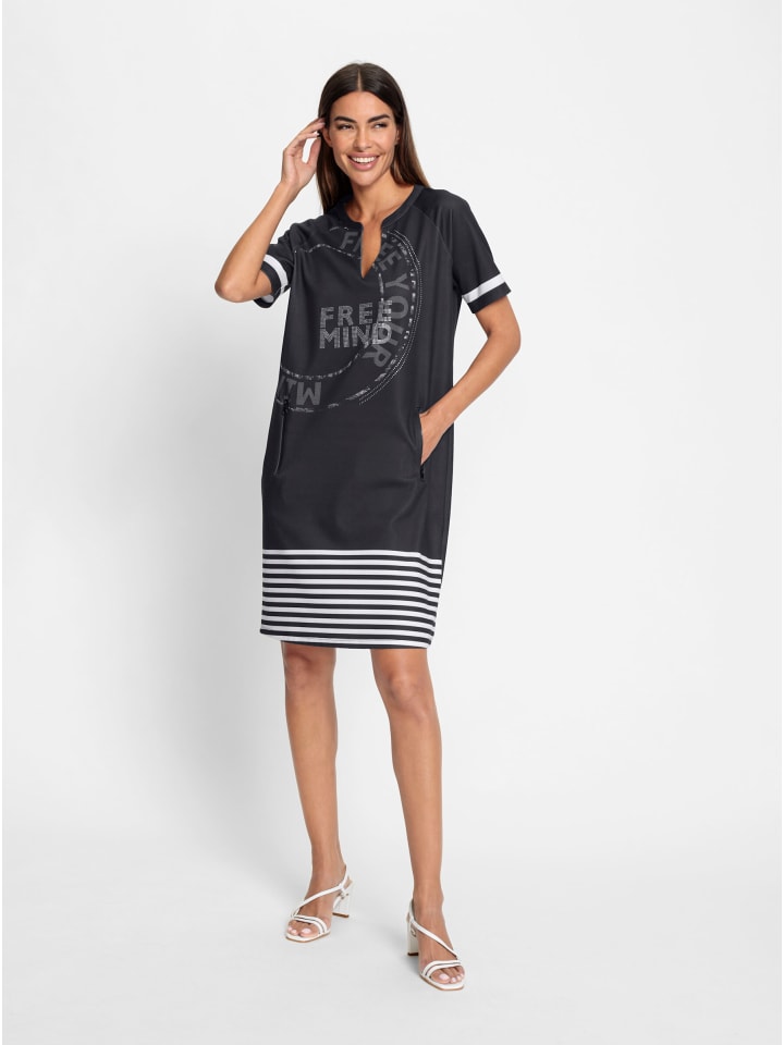 Платье из джерси с черно-белым принтом Heine
Платье из джерси с черно-белым принтом Heine