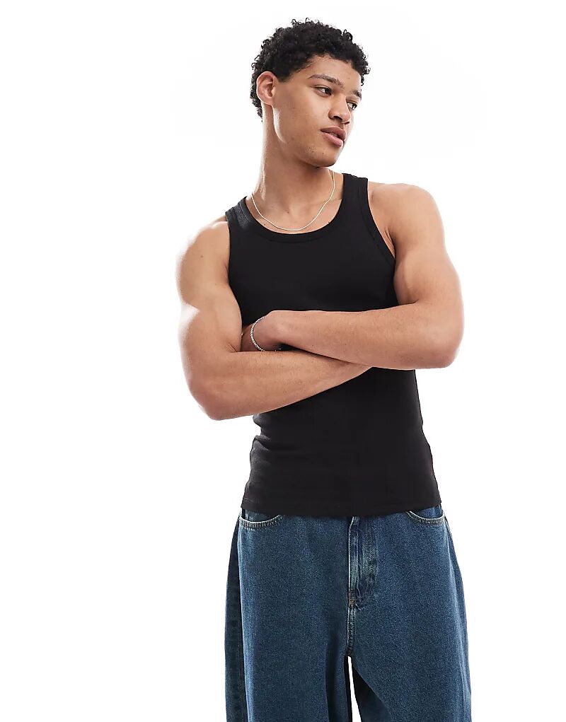 Ребристый жилет Bershka черного цвета 
Ребристый жилет Bershka черного цвета