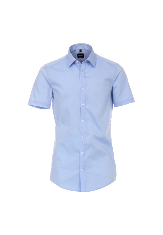 Рубашка делового покроя с коротким рукавом однотонная облегающая Venti, синий
Рубашка делового покроя с коротким рукавом однотонная облегающая Venti, синий