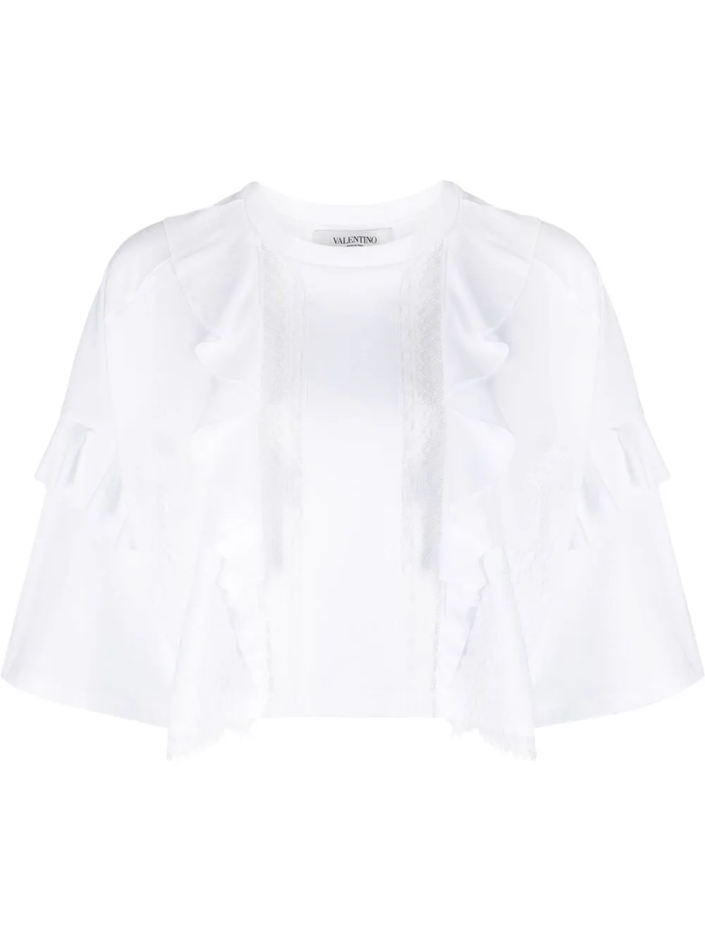 Укороченная футболка с кружевом VALENTINO GARAVANI, белый
Укороченная футболка с кружевом VALENTINO GARAVANI, белый