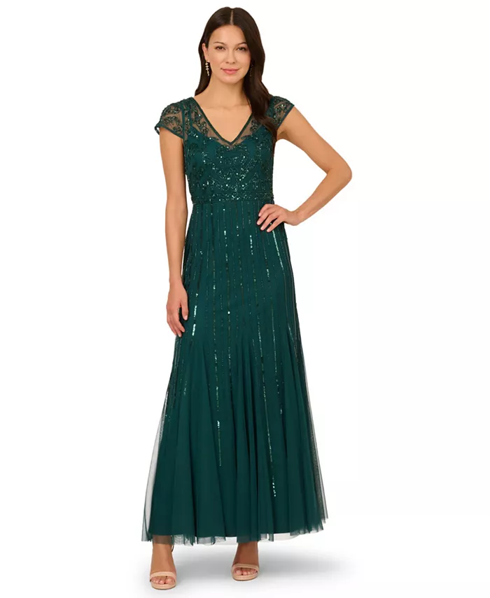 Женское платье с вышивкой и V-образным вырезом Adrianna Papell, зеленый
Женское платье с вышивкой и V-образным вырезом Adrianna Papell, зеленый