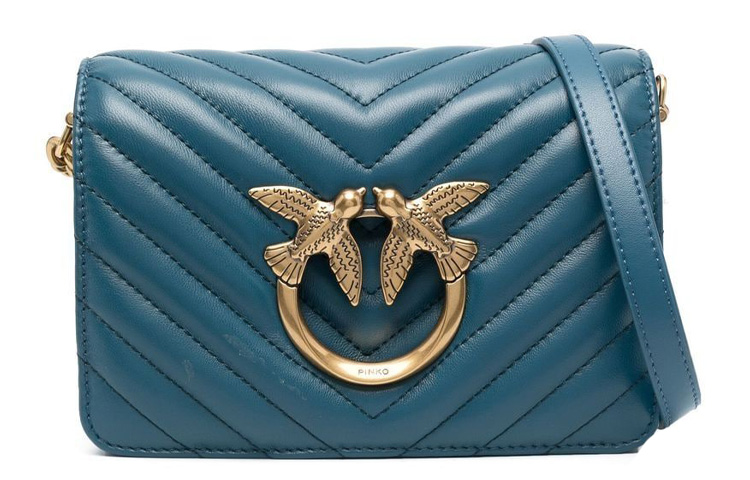 Сумка через плечо из телячьей кожи женская голубая PINKO
Сумка через плечо из телячьей кожи женская голубая PINKO