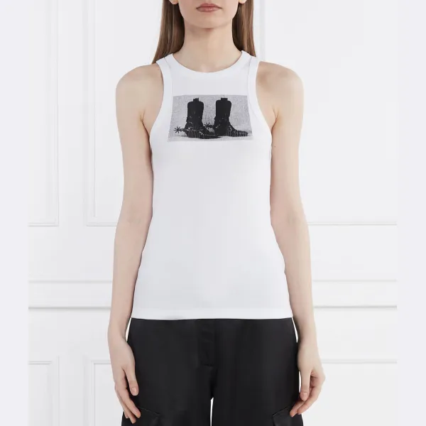 Классический топ Tank_2 приталенного кроя Hugo, белый
Классический топ Tank_2 приталенного кроя Hugo, белый