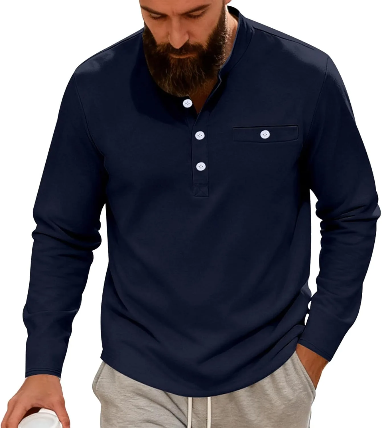 Мужская футболка-поло с длинным рукавом и карманом
Мужская футболка-поло с длинным рукавом и карманом