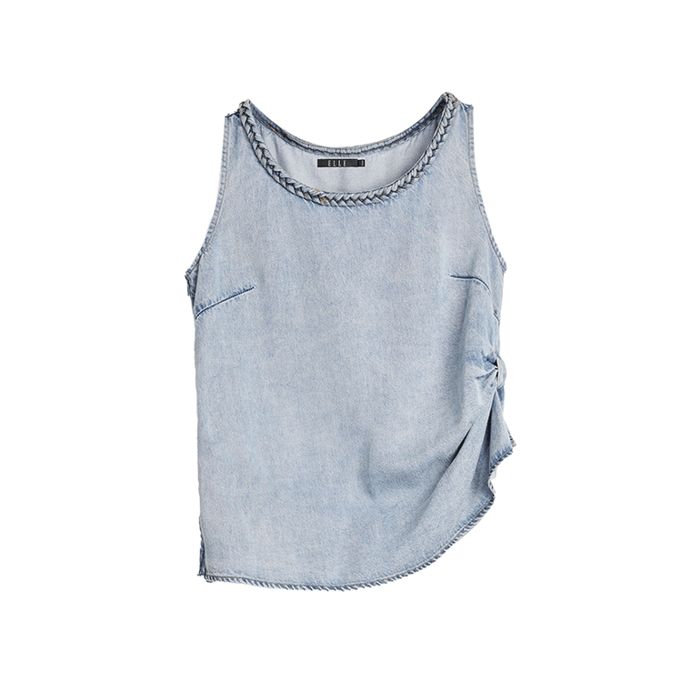 ELLE Топ-майка женская Denim Blue с круглым вырезом, тонкая прямая посадка
ELLE Топ-майка женская Denim Blue с круглым вырезом, тонкая прямая посадка