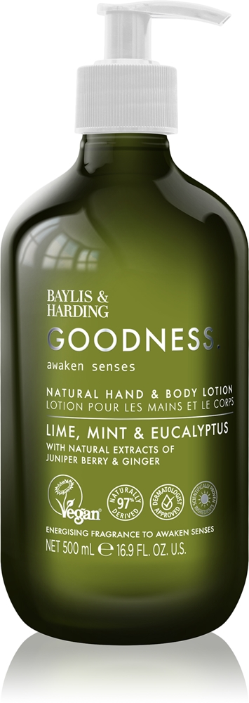 Лосьон для рук и тела Goodness пробуждает чувства с освежающим эффектом Baylis & Harding, kvepalai lime, mint & eucalyptus 500 мл
Лосьон для рук и тела Goodness пробуждает чувства с освежающим эффектом Baylis & Harding, kvepalai lime, mint & eucalyptus 500 мл