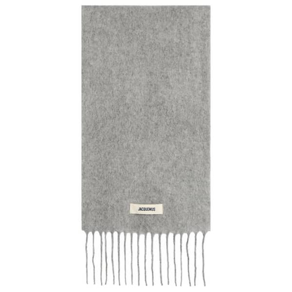 Шарф из мохеровой альпаки с логотипом и гросгрейном Jacquemus, серый
Шарф из мохеровой альпаки с логотипом и гросгрейном Jacquemus, серый
