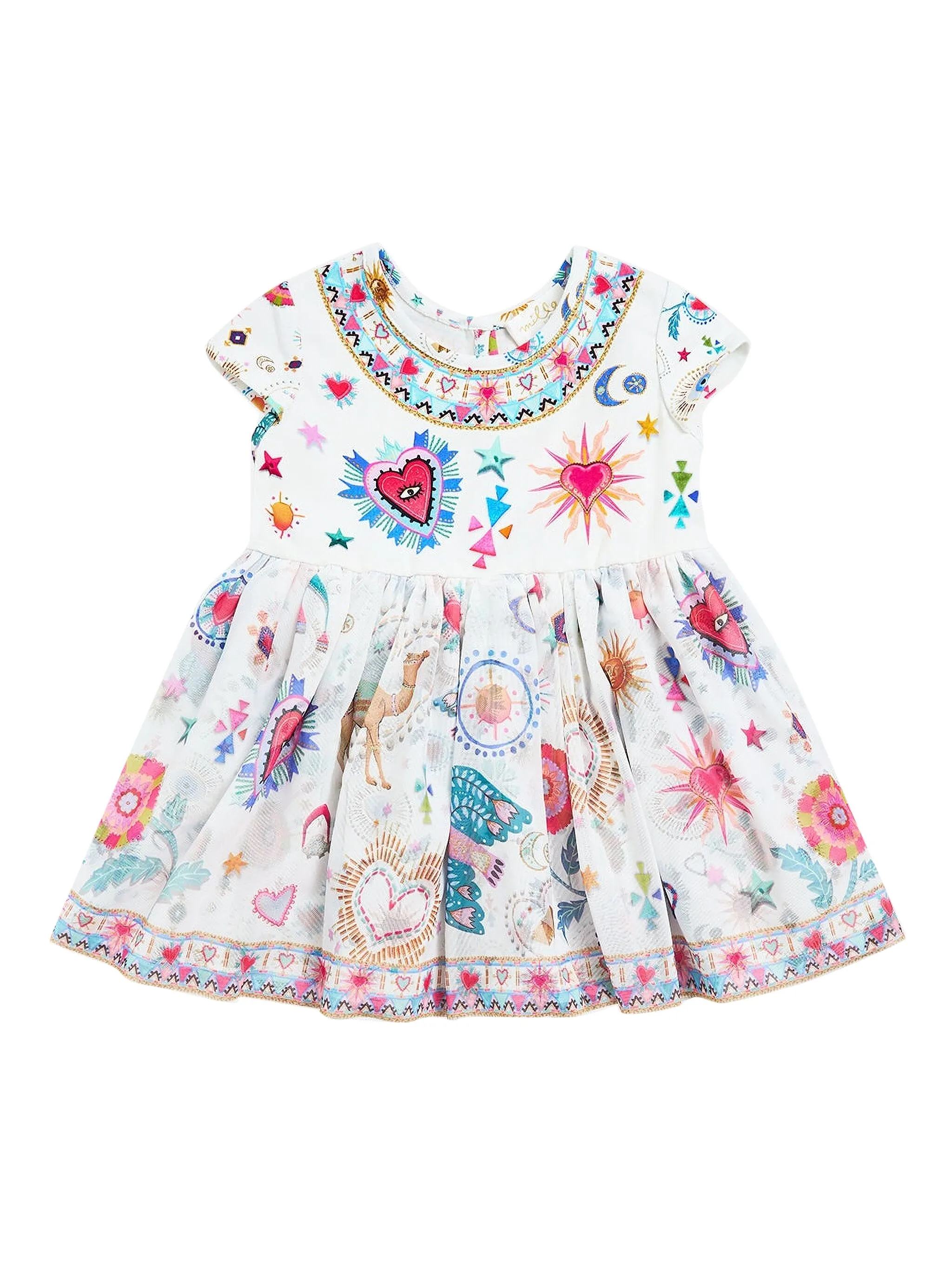 Платье с круглым вырезом и короткими рукавами Camilla Kids, белый
Платье с круглым вырезом и короткими рукавами Camilla Kids, белый