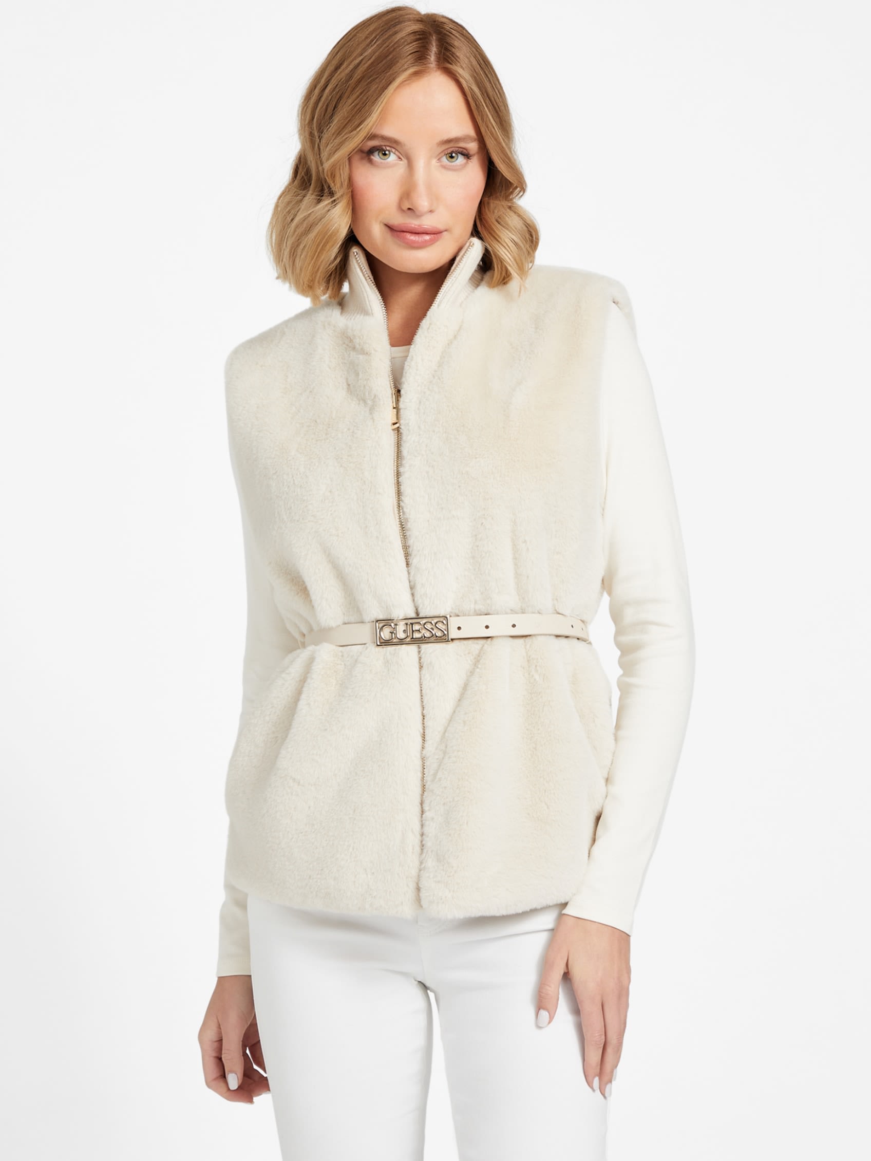 Двусторонний жилет из искусственного меха Marilene Guess Factory, цвет dove white
Двусторонний жилет из искусственного меха Marilene Guess Factory, цвет dove white