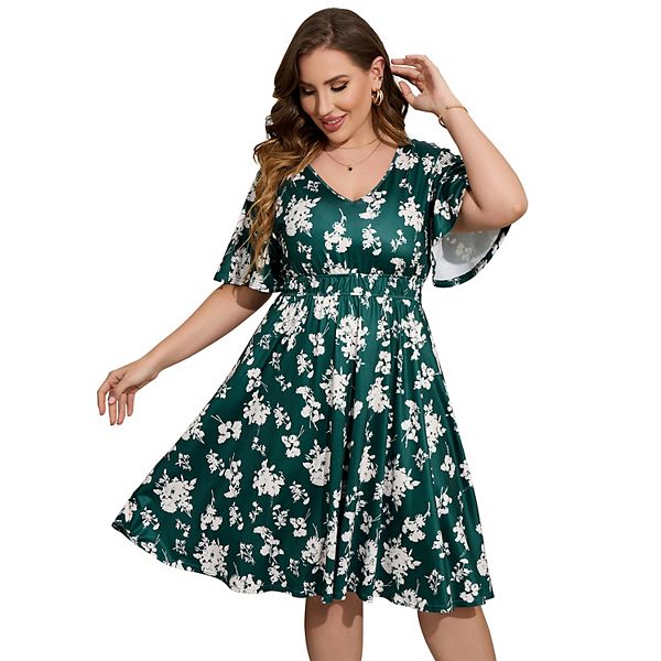 Платье женское plus size с коротким рукавом и принтом Seoria, Green
Платье женское plus size с коротким рукавом и принтом Seoria, Green