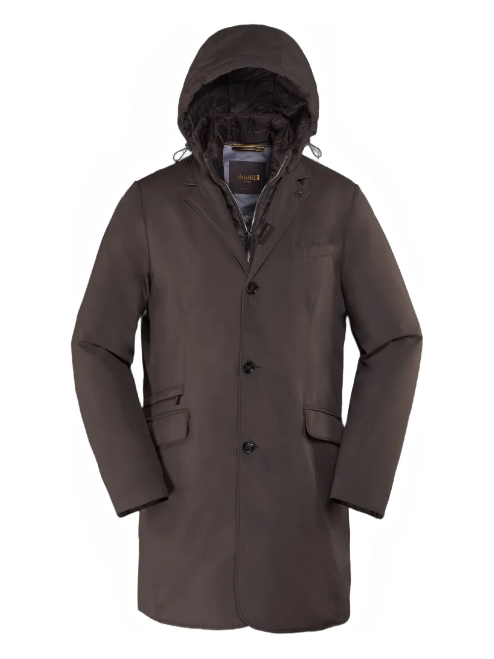 Однобортное пальто с капюшоном Moorer, коричневый
Однобортное пальто с капюшоном Moorer, коричневый