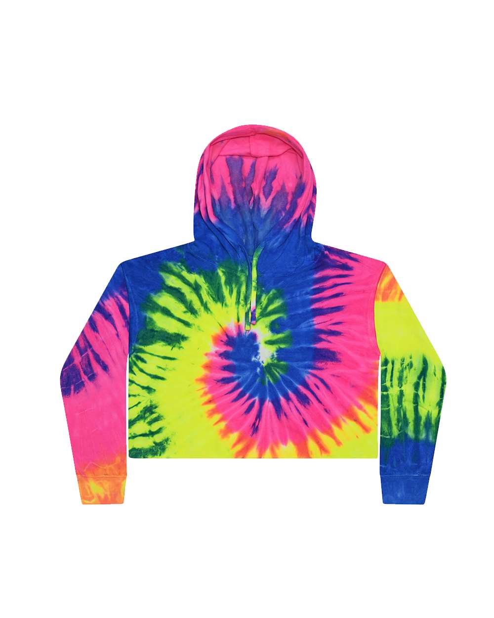 Женская укороченная толстовка с капюшоном в технике тай-дай Colortone, цвет neon rainbow
Женская укороченная толстовка с капюшоном в технике тай-дай Colortone, цвет neon rainbow