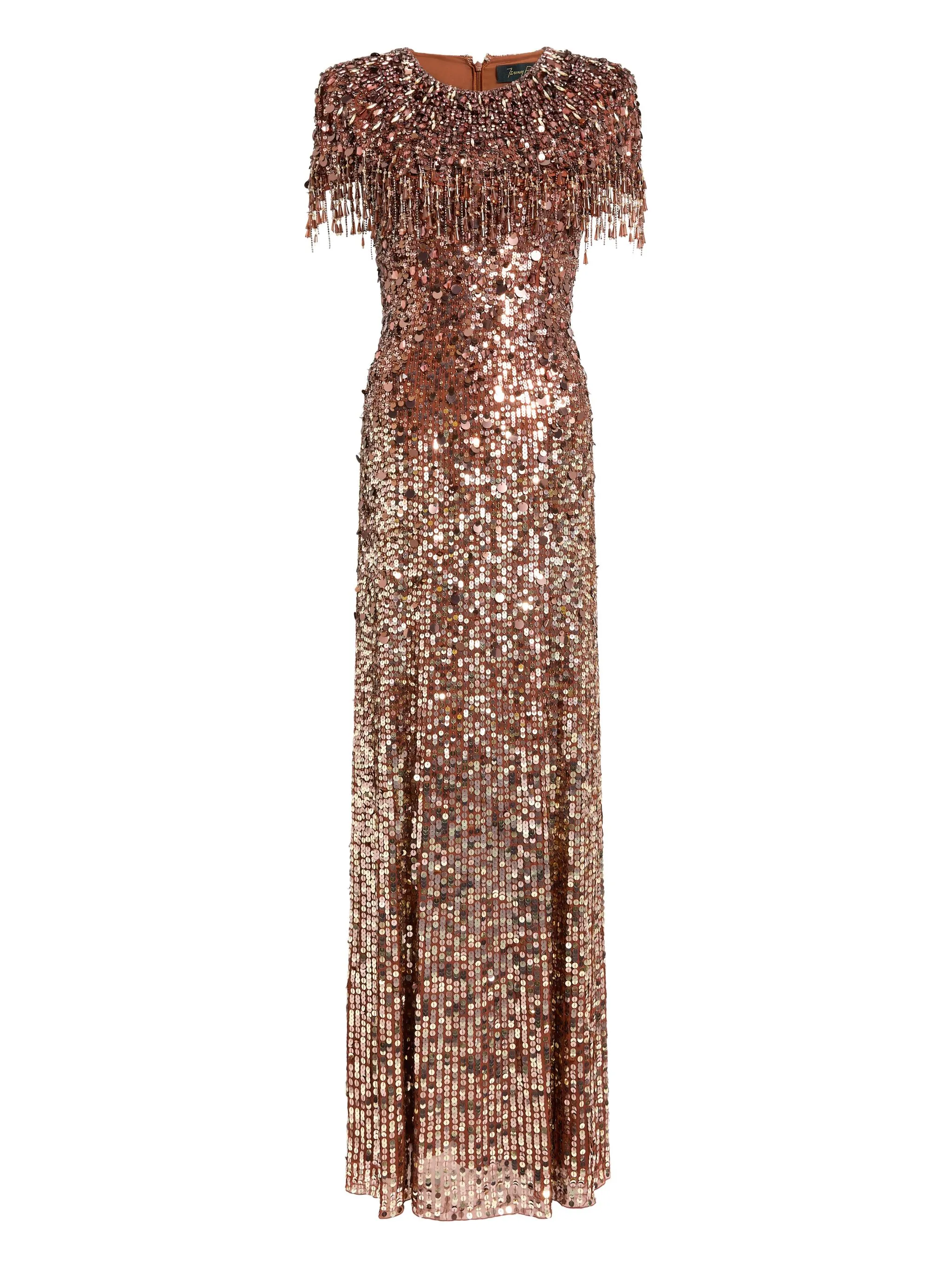 Макси-платье Eugenie с бахромой из блесток Jenny Packham, коричневый
Макси-платье Eugenie с бахромой из блесток Jenny Packham, коричневый