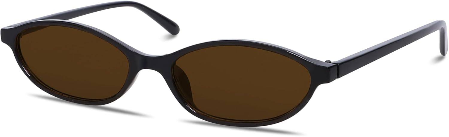 Ретро-солнцезащитные очки овальной формы для женщин, стильные «кошачий глаз» в стиле 90-х, легкие, узкие, модные, с защитой от УФ-излучения GUVIVI, Black Frame - Brown Lens
Ретро-солнцезащитные очки овальной формы для женщин, стильные «кошачий глаз» в стиле 90-х, легкие, узкие, модные, с защитой от УФ-излучения GUVIVI, Black Frame - Brown Lens