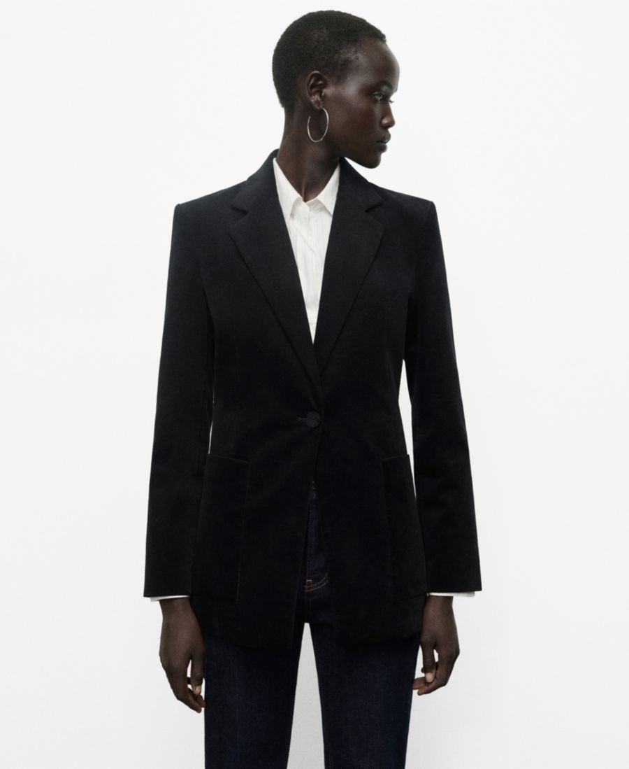 Женская бархатная куртка с карманами MANGO, Black
Женская бархатная куртка с карманами MANGO, Black