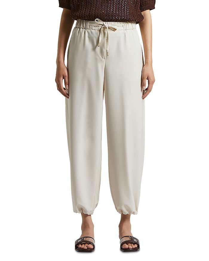 Джоггеры с завязкой на талии из смесовой шерсти Peserico, белый
Джоггеры с завязкой на талии из смесовой шерсти Peserico, белый