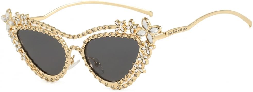 Женские солнцезащитные очки Melrose «кошачий глаз» со стразами, винтажная оправа с цветочным узором и блестящими кристаллами, металлическая, с защитой от УФ-излучения UV400, идеально подходят для вечеринки, Black
Женские солнцезащитные очки Melrose «кошачий глаз» со стразами, винтажная оправа с цветочным узором и блестящими кристаллами, металлическая, с защитой от УФ-излучения UV400, идеально подходят для вечеринки, Black