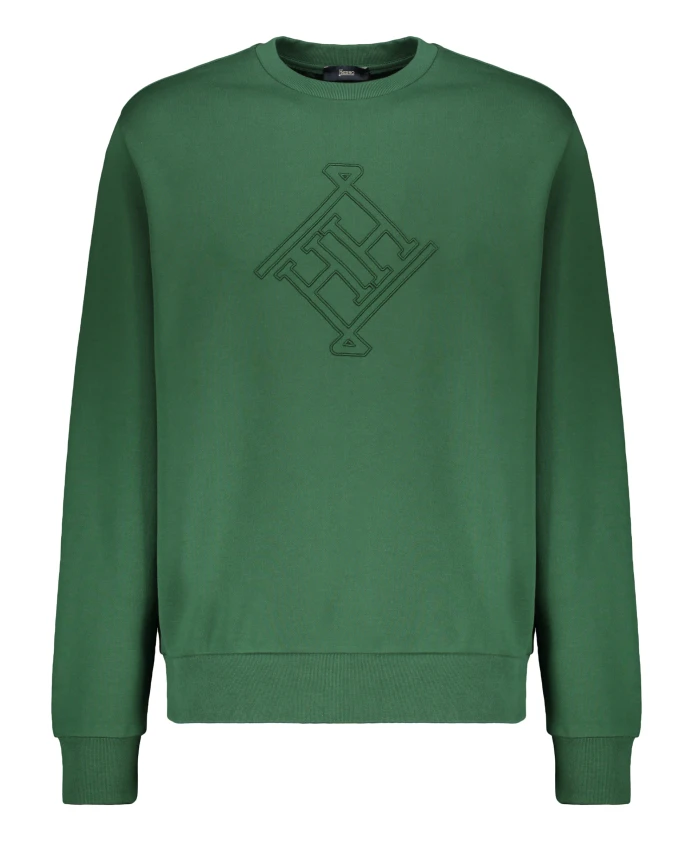 Хлопковая толстовка с круглым вырезом Herno, зеленый
Хлопковая толстовка с круглым вырезом Herno, зеленый