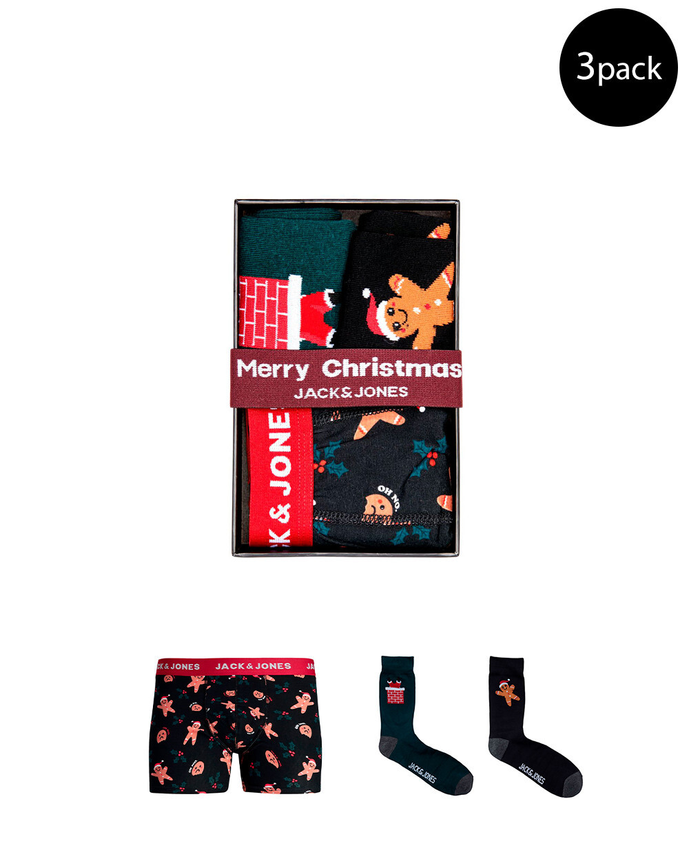 Набор мужской трусы и носки Jack & Jones с рождественским принтом, мультиколор
Набор мужской трусы и носки Jack & Jones с рождественским принтом, мультиколор