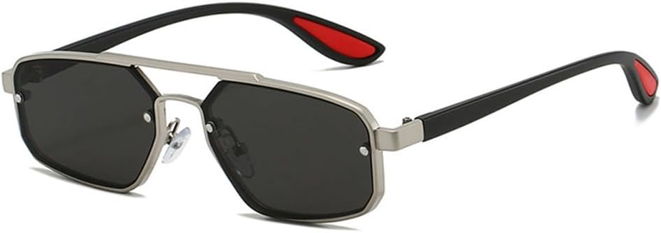 Ретро металлические солнцезащитные очки с двойной перемычкой для женщин, многоугольные солнцезащитные очки с заклепками для мужчин, модные градиентные солнцезащитные очки с защитой от УФ-излучения UV400 TKKTLLT, Silver Grey
Ретро металлические солнцезащитные очки с двойной перемычкой для женщин, многоугольные солнцезащитные очки с заклепками для мужчин, модные градиентные солнцезащитные очки с защитой от УФ-излучения UV400 TKKTLLT, Silver Grey