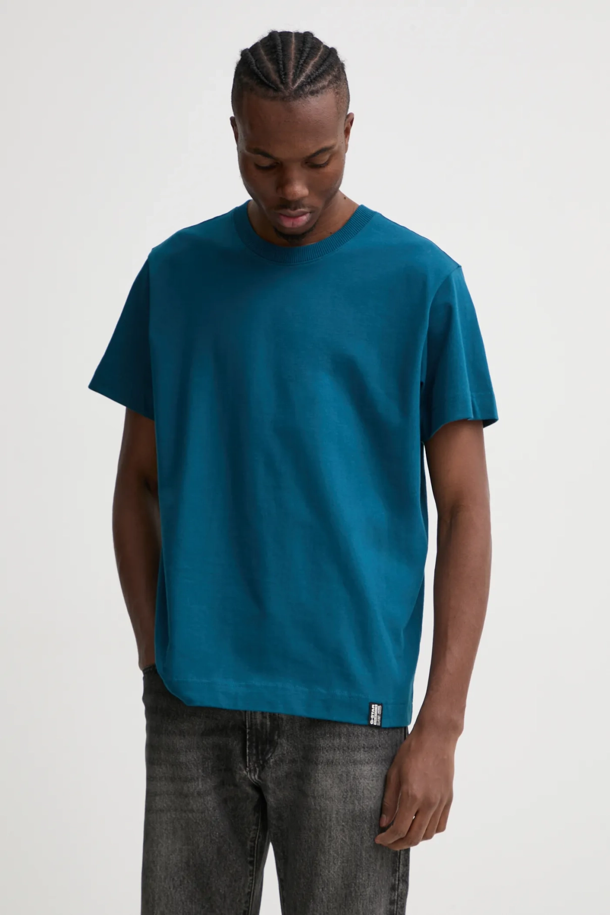 Хлопковая футболка G-Star Raw, бирюзовый 
Хлопковая футболка G-Star Raw, бирюзовый