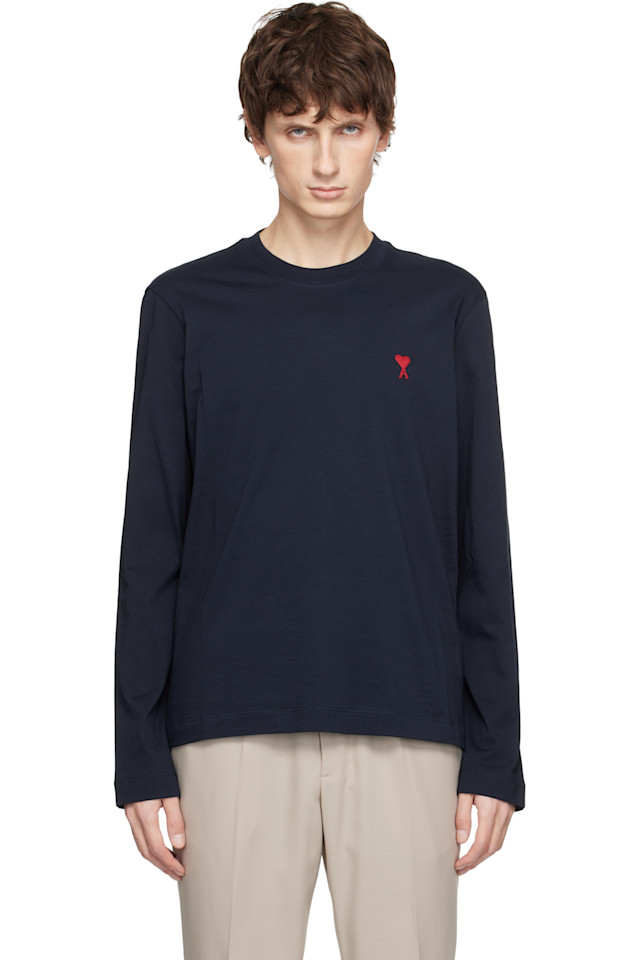 Ami Paris Темно-Синяя хлопковая футболка ami de cœur
Ami Paris Темно-Синяя хлопковая футболка ami de cœur