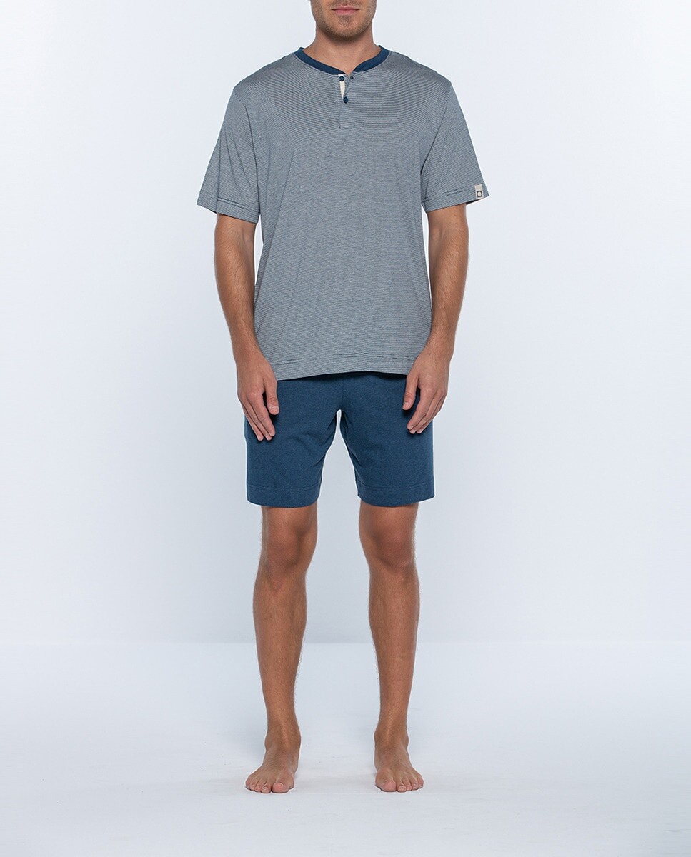 Мужская пижама с короткими рукавами из хлопка и бамбука Punto Blanco, синий
Мужская пижама с короткими рукавами из хлопка и бамбука Punto Blanco, синий