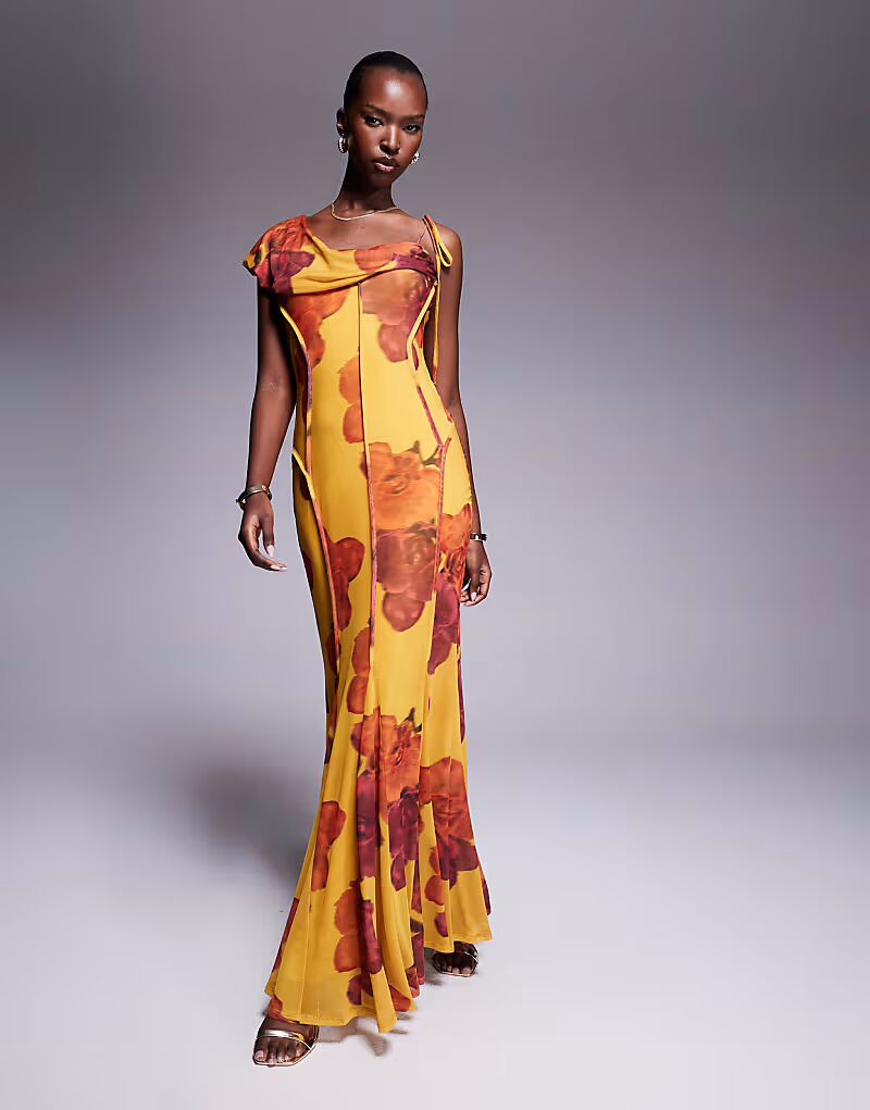 Платье макси ASOS DESIGN с сетчатым принтом и драпировкой спереди в винтажном цветочном стиле
Платье макси ASOS DESIGN с сетчатым принтом и драпировкой спереди в винтажном цветочном стиле