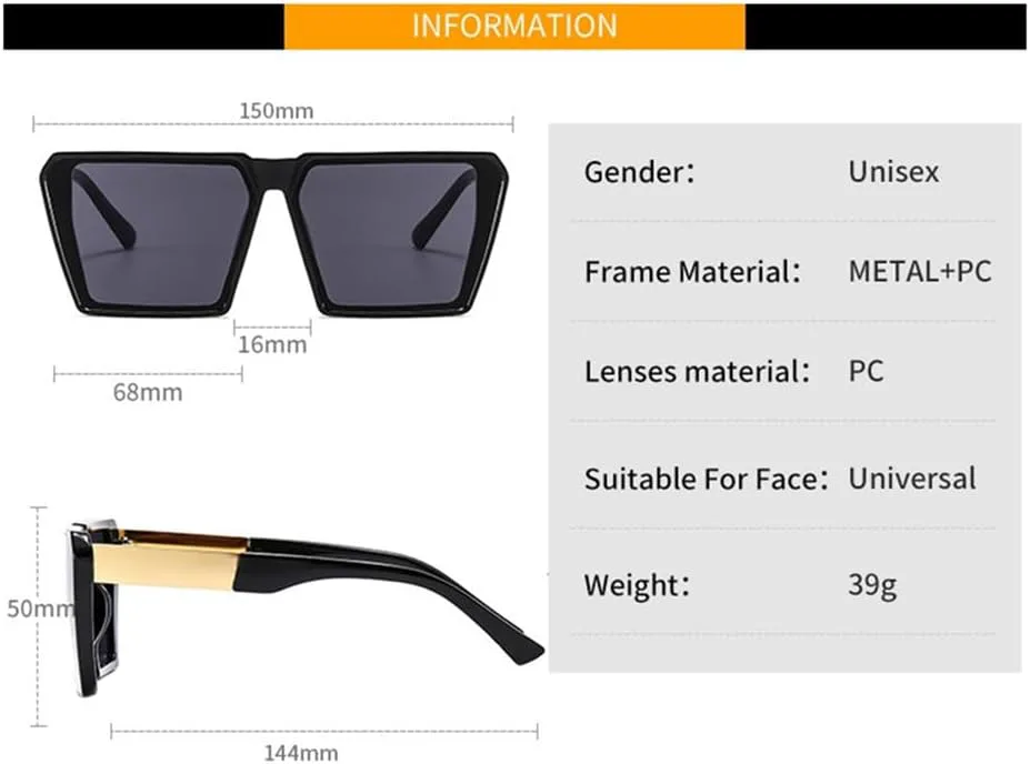 Солнцезащитные очки большого размера 2027 года для женщин, двухцветные, винтажные, мужские солнцезащитные очки с защитой от УФ-излучения UV400 MTZJH, Yellow
Солнцезащитные очки большого размера 2027 года для женщин, двухцветные, винтажные, мужские солнцезащитные очки с защитой от УФ-излучения UV400 MTZJH, Yellow