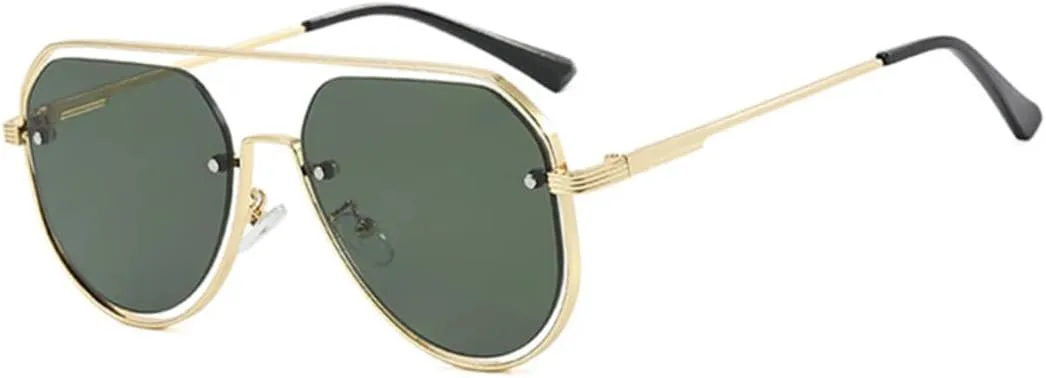 Женские солнцезащитные очки с двойной перемычкой в стиле ретро, с полой металлической оправой, мужские модные темно-зеленые VRTRFFTR, Golden Dark Green
Женские солнцезащитные очки с двойной перемычкой в стиле ретро, с полой металлической оправой, мужские модные темно-зеленые VRTRFFTR, Golden Dark Green