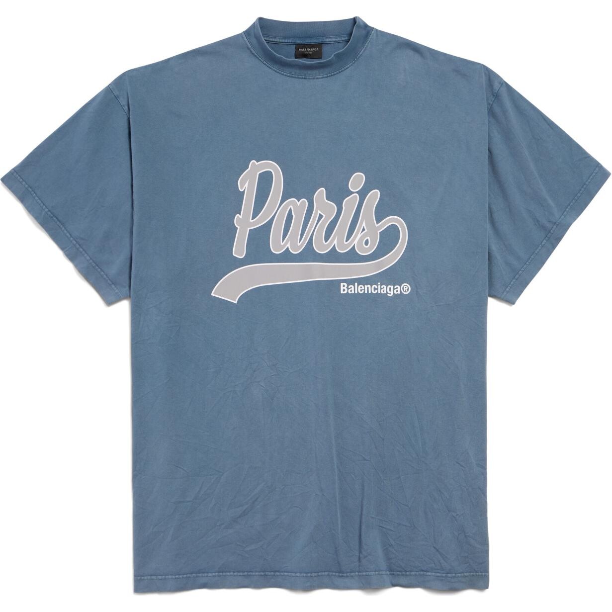 Футболка унисекс выцветшая синяя Balenciaga, синий
Футболка унисекс выцветшая синяя Balenciaga, синий