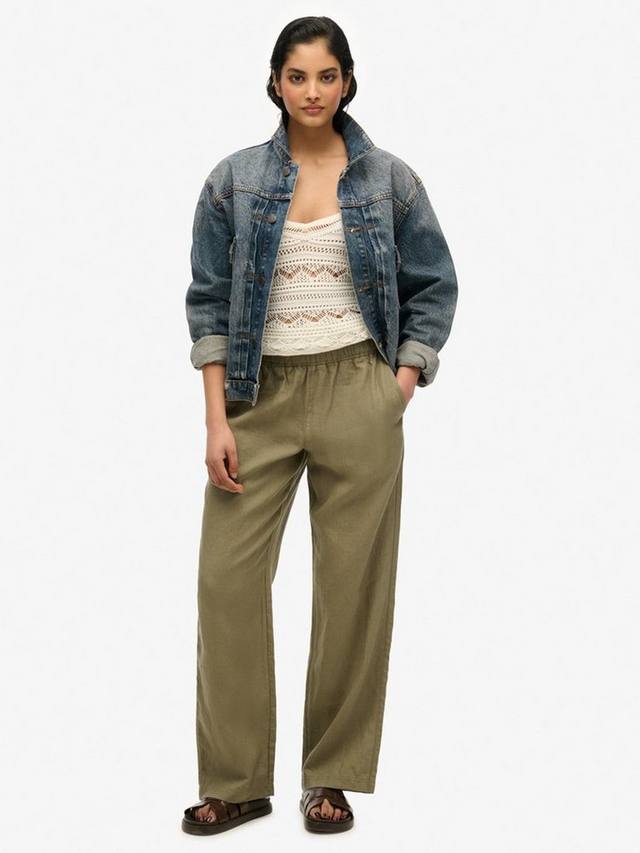 Брюки на завязках из чистого льна Superdry, цвет Light Khaki Green
Брюки на завязках из чистого льна Superdry, цвет Light Khaki Green