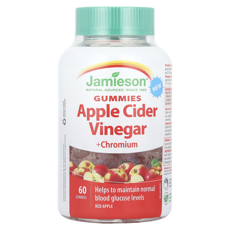Jamieson Vitamins, Яблочный уксус с хромовыми жевательными мармеладками, красное яблоко, 60 жевательных мармеладок
Jamieson Vitamins, Яблочный уксус с хромовыми жевательными мармеладками, красное яблоко, 60 жевательных мармеладок