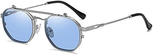 Ретро-металлические панк-солнцезащитные очки квадратной формы для мужчин и женщин, с откидными прозрачными линзами, солнцезащитные очки с защитой от УФ-излучения UV400 MTZJH, Silver Blue
Ретро-металлические панк-солнцезащитные очки квадратной формы для мужчин и женщин, с откидными прозрачными линзами, солнцезащитные очки с защитой от УФ-излучения UV400 MTZJH, Silver Blue