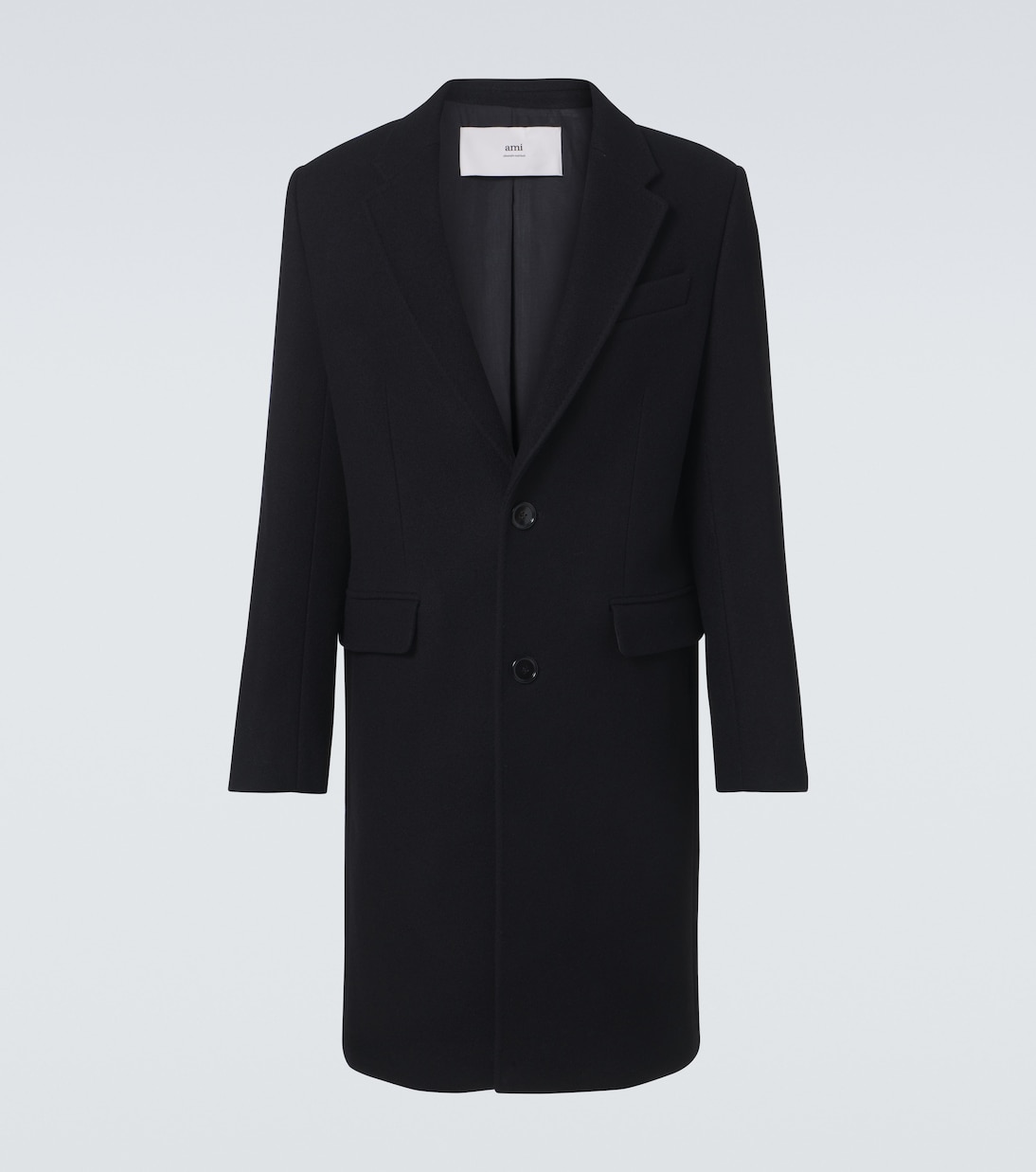 Однобортное шерстяное пальто Ami Paris, черный
Однобортное шерстяное пальто Ami Paris, черный