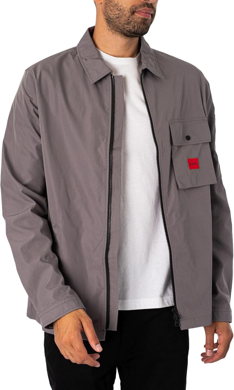 HUGO мужская хлопковая смесовая куртка-рубашка на молнии, Moonrock Grey
HUGO мужская хлопковая смесовая куртка-рубашка на молнии, Moonrock Grey