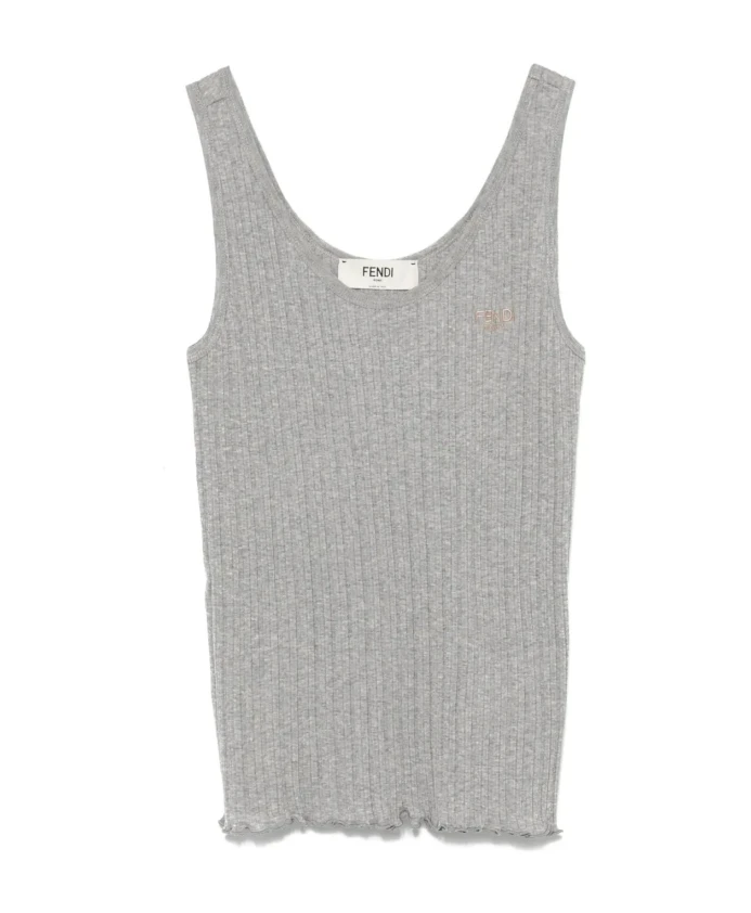 Светло-Серый топ без рукавов с широким вырезом горловины Fendi, серый
Светло-Серый топ без рукавов с широким вырезом горловины Fendi, серый