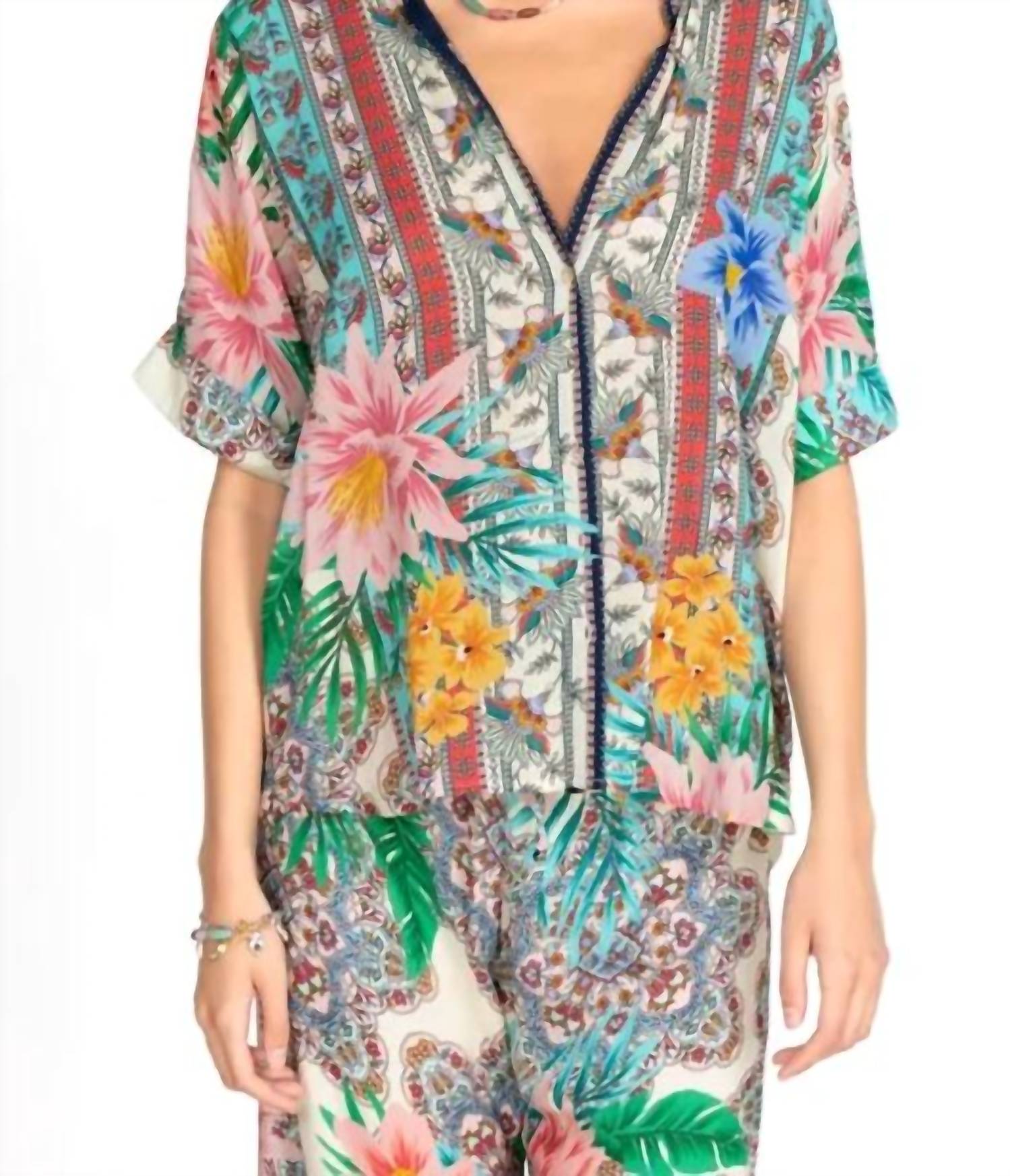 Рубашка на пуговицах Clover в цвете Multi Johnny Was
Рубашка на пуговицах Clover в цвете Multi Johnny Was