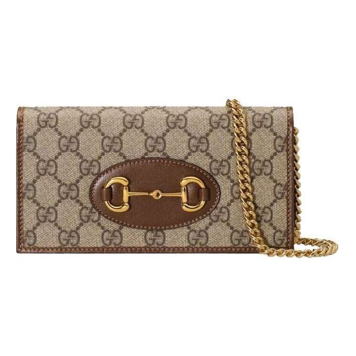 Кошелек Gucci Horsebit 1955 на цепочке, цвет «Бежевый с черными вставками»
Кошелек Gucci Horsebit 1955 на цепочке, цвет «Бежевый с черными вставками»