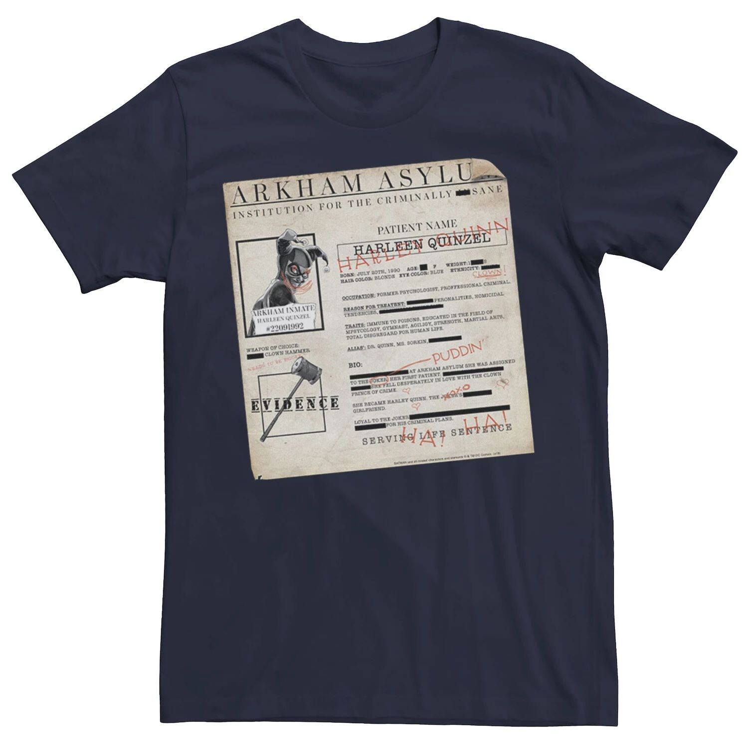Мужская футболка Batman Harley Quinn Akham Asylum Records DC Comics, синий
Мужская футболка Batman Harley Quinn Akham Asylum Records DC Comics, синий