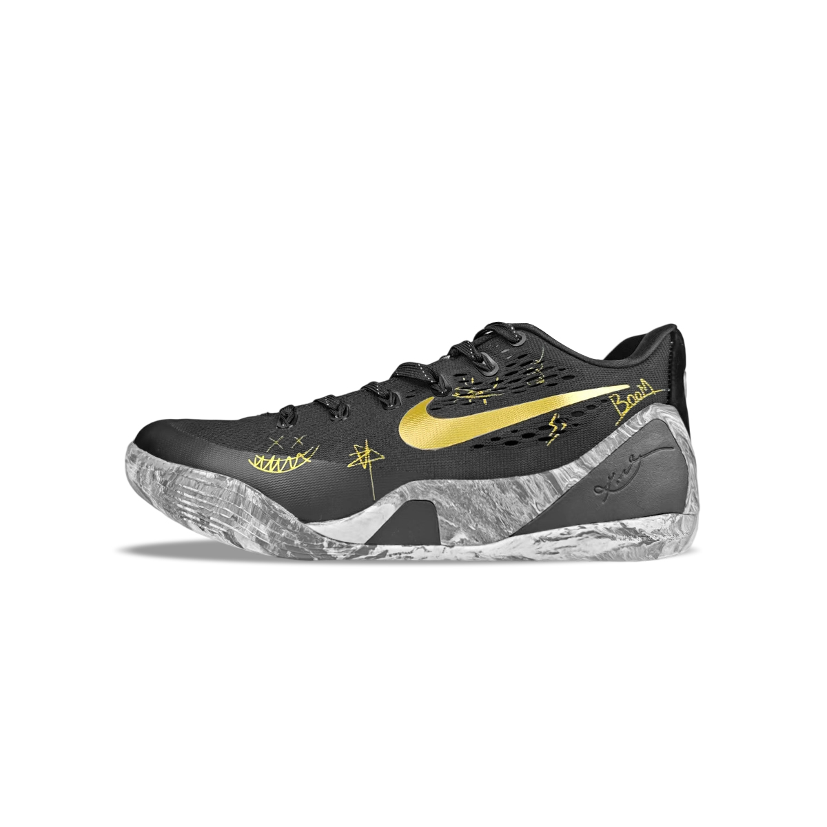 Nike Kobe 9 BNK Reverse Black Gold, технология Field Elf, износостойкие низкие баскетбольные кроссовки unisex черно-золотые
Nike Kobe 9 BNK Reverse Black Gold, технология Field Elf, износостойкие низкие баскетбольные кроссовки unisex черно-золотые