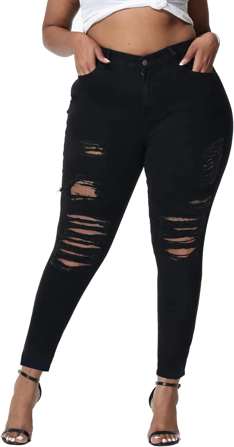 Женские джинсы Plus Size Skinny с высокой посадкой, рваные Gocolloa
Женские джинсы Plus Size Skinny с высокой посадкой, рваные Gocolloa