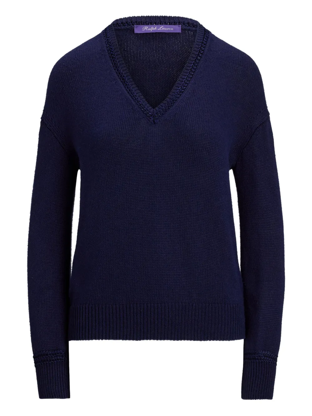 Трикотажный пуловер с V-образным вырезом Ralph Lauren Collection, синий
Трикотажный пуловер с V-образным вырезом Ralph Lauren Collection, синий