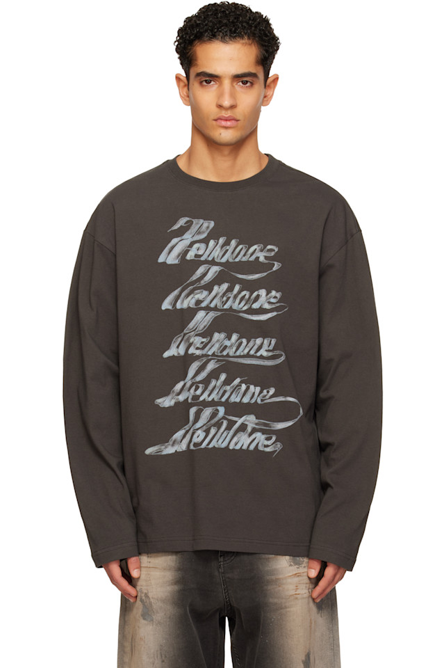 We11Done Серая футболка с длинными рукавами se11done с несколькими логотипами
We11Done Серая футболка с длинными рукавами se11done с несколькими логотипами