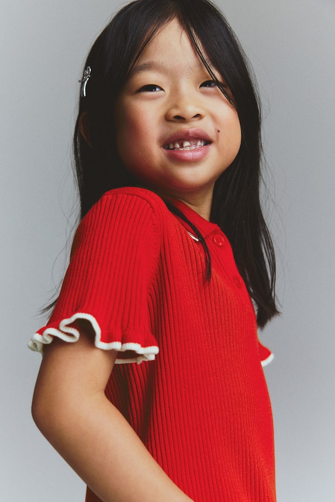 Рубашка в рубчик с воротником H&M, красный
Рубашка в рубчик с воротником H&M, красный