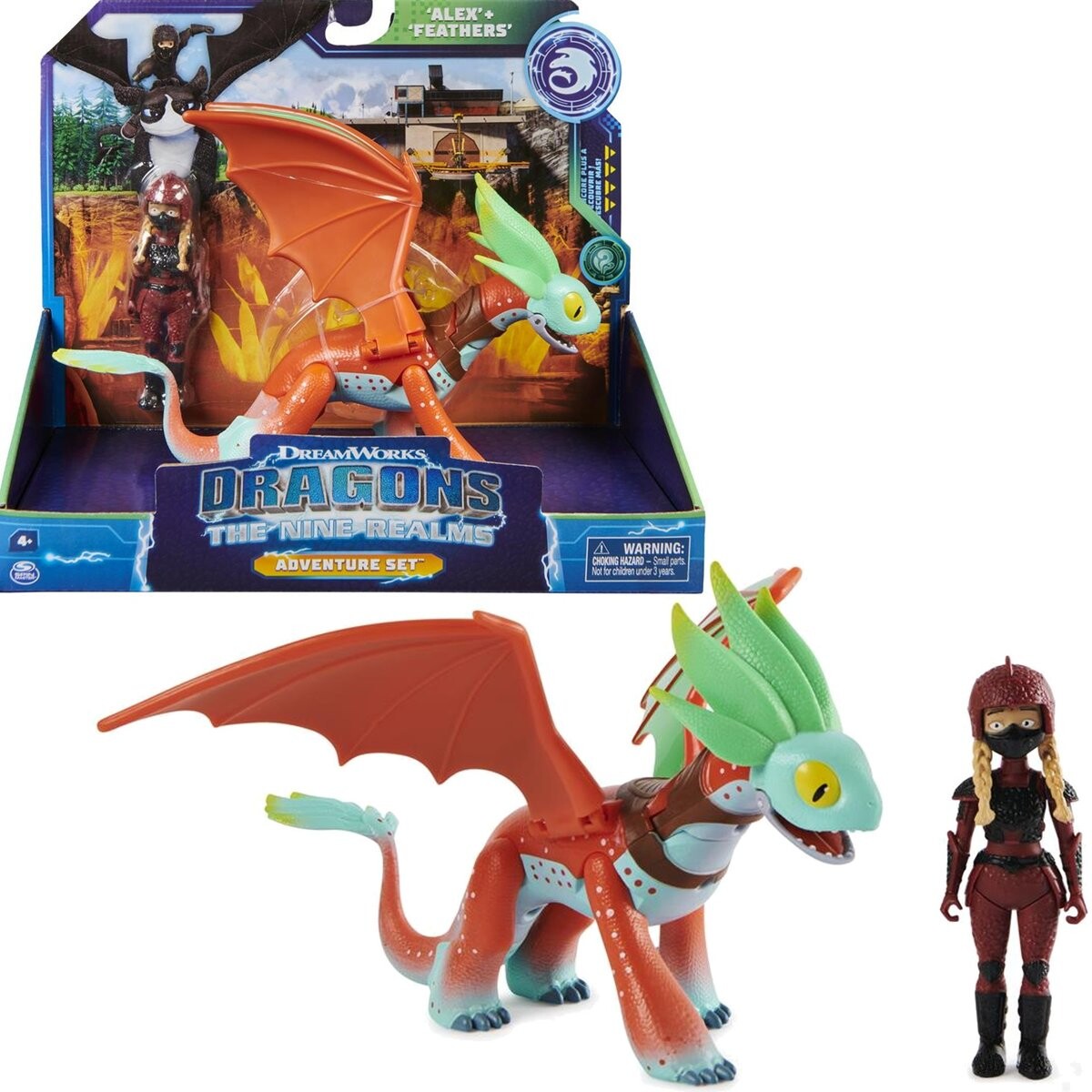 Наездники драконов: Девять миров Алекс и фигурки драконьих перьев Spin Master 
Наездники драконов: Девять миров Алекс и фигурки драконьих перьев Spin Master