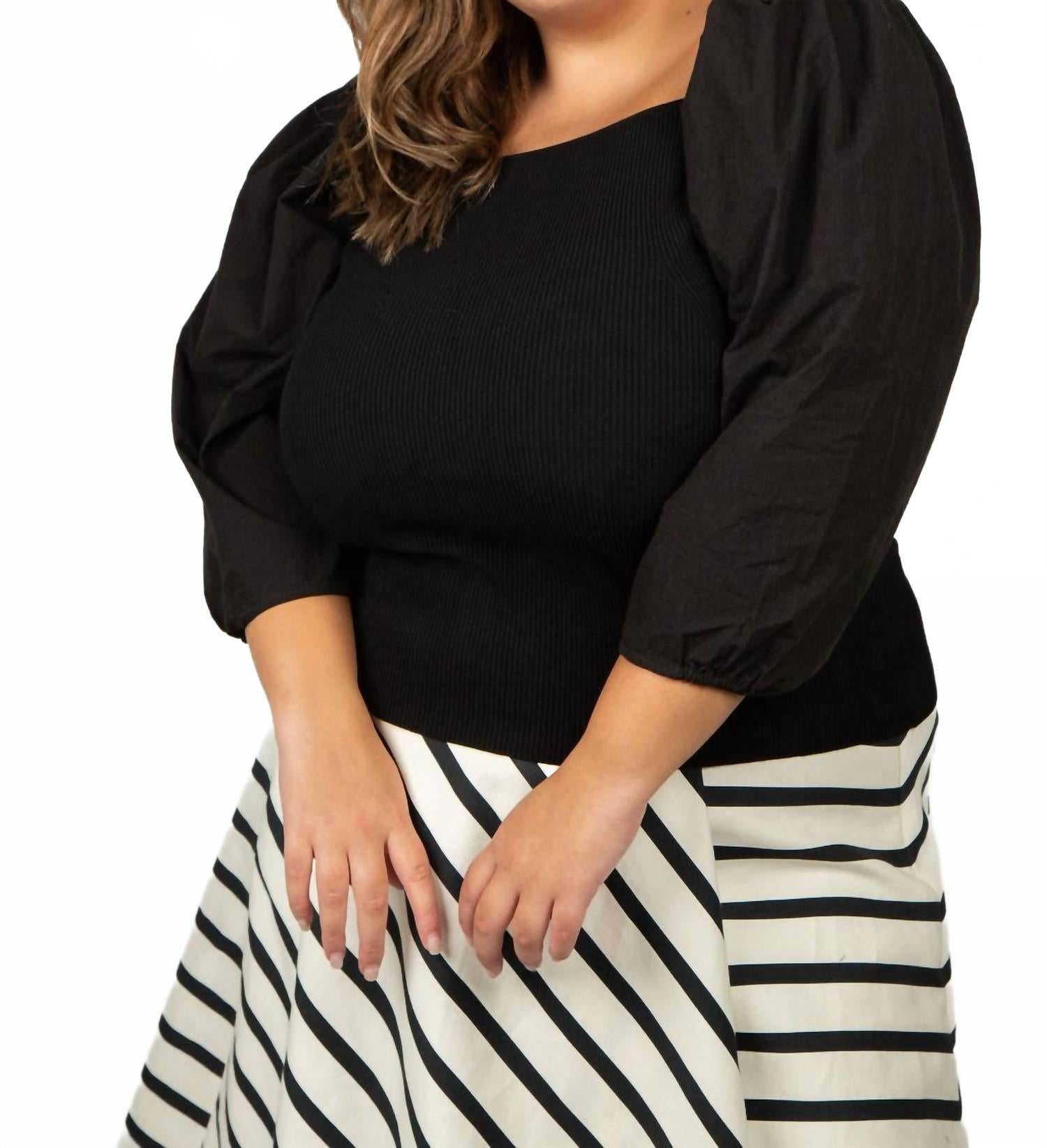 Топ Leila с рукавами-фонариками плюс размера в черном цвете Tanya Taylor
Топ Leila с рукавами-фонариками плюс размера в черном цвете Tanya Taylor